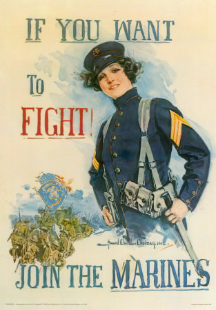 World War I Recruiting Poster "If You Want To Fight"